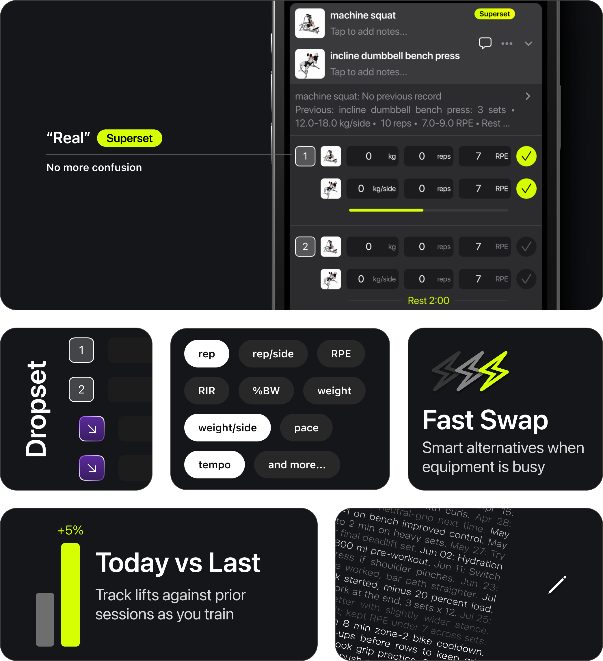 Various workout types illustration mobile